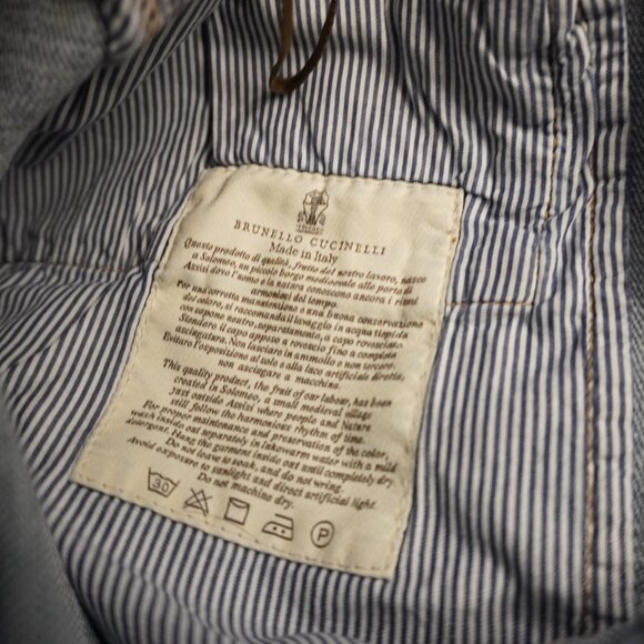Brunello Cucinelli Monili Jeans Blue Denim Boyish Tapered Leg Waist 32" Size 8 - Picture 10 of 10